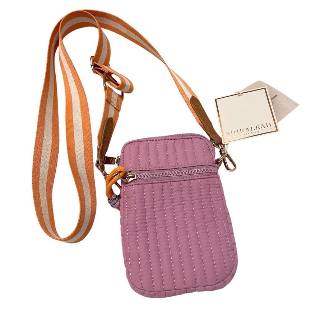 Shiraleah Ezra Quilted Nylon Phone Holder Lilac NWT - Picture 8 of 8